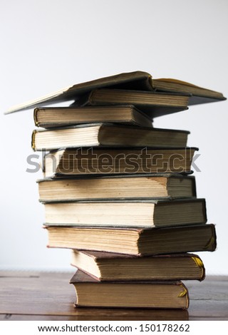 Old books pile