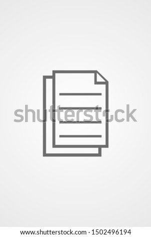 Paper line note  . file Paper line note icon vector. file vector graphic illustration. Paper line note icon Copy icon. Replication file outline symbol. Paper line note  Duplicate app sign
