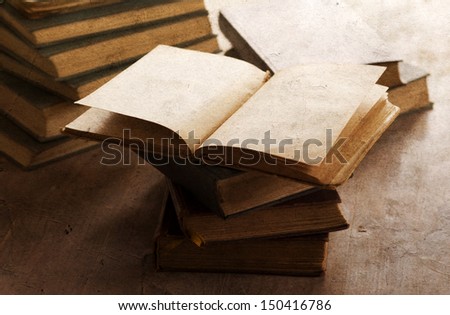 Old books pile