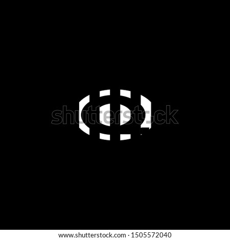 abstract stripped circle white Q logo letter design concept vector illustration.
