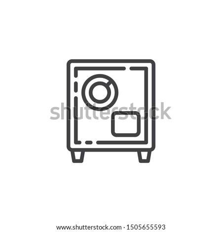 Safe box line icon. linear style sign for mobile concept and web design. Banking, money safe outline vector icon. Symbol, logo illustration. Vector graphics