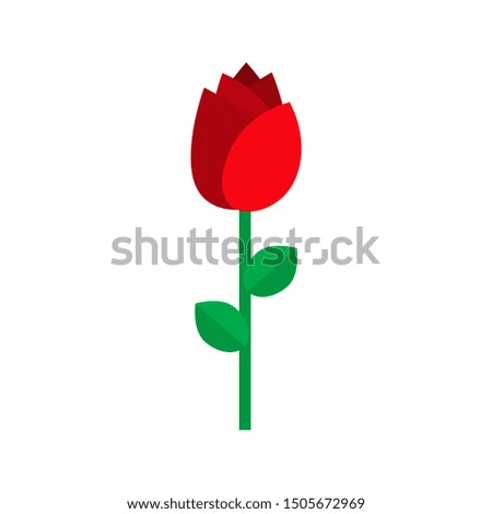 Rose Icon Vector Isolated on white