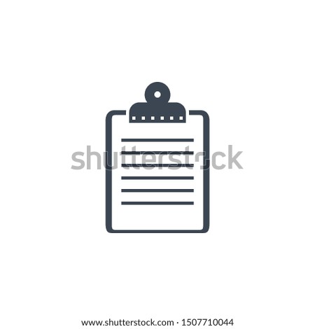 Clipboard related glyph icon. Isolated on white background. illustration.
