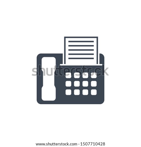Fax related glyph icon. Isolated on white background. illustration.
