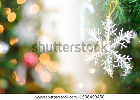 Merry Christmas and new year concept. Blurred picture of Christmas tree.