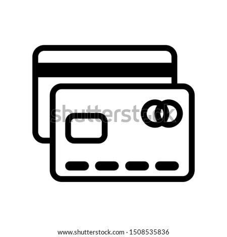 credit card icon. vector line icon design. isolated on white background. vector shopping illustration