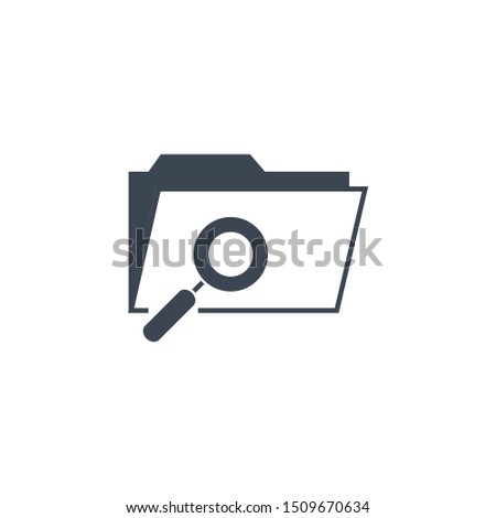 Search Folder related glyph icon. Isolated on white background. illustration.