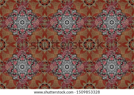 Floral sweet seamless background for textile, fabric, covers, wallpapers, print, wrap, scrapbooking, quilting, decoupage. Millefleurs. Pretty vintage feedsack pattern in small red and orange, flowers.