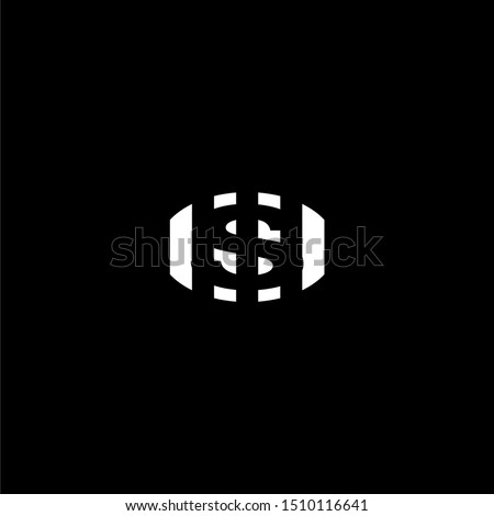 abstract stripped circle white S logo letter design concept vector illustration.