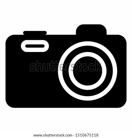 Camera icon with glyph style. editable, resizeable, change color, combine to other element.