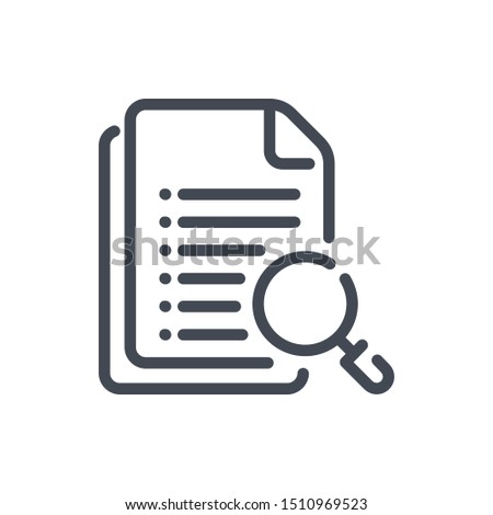 Document and File Search line icon. Docs with magnifier vector outline sign.