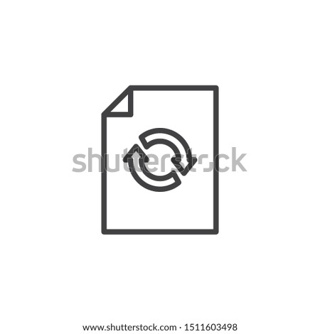 Reload page line icon. linear style sign for mobile concept and web design. Update document file outline vector icon. Symbol, logo illustration. Vector graphics