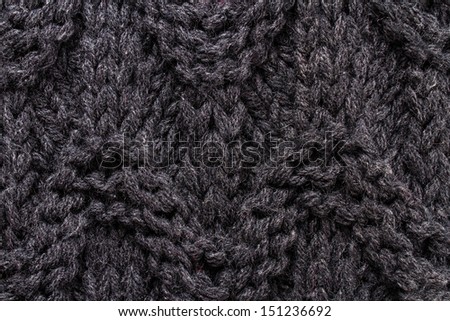 Knitting background texture dark color. High resolution Knit woolen Fabric textile background