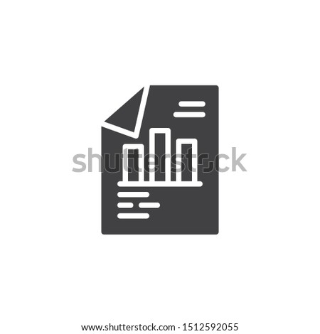 Business report vector icon. filled flat sign for mobile concept and web design. Financial Graph document file glyph icon. Symbol, logo illustration. Vector graphics