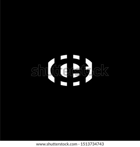 abstract stripped circle white G logo letter design concept vector illustration.