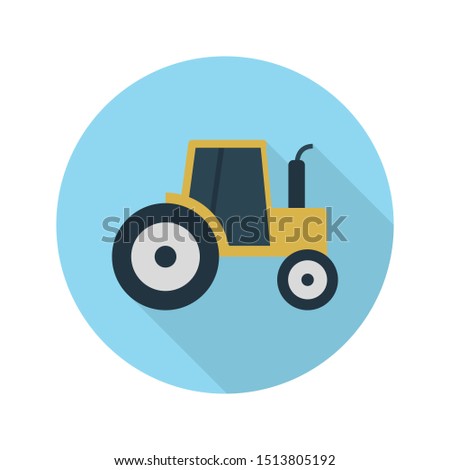 tractor glyph flat vector icon