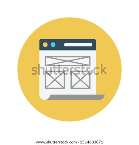 browser glyph flat vector icon