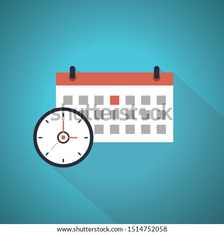Calendar deadline or event reminder notification vector icon. Blue Theme Concept