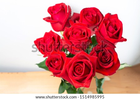 Beautiful red rose bouquet with love