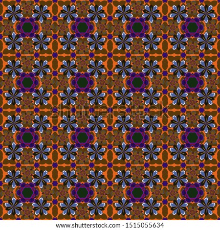 A lot of vector flowers in brown, violet and gray colors. Beautiful ditsy floral seamless background. Hand-drawn seamless pattern.