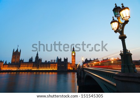 Big Ben and House of Parliament at night, London UK