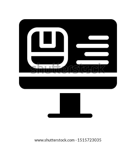 Simple delivery checking on computer icon vector illustration
