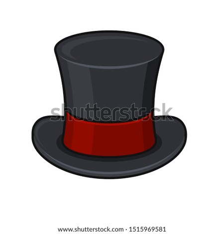 Retro Black Top Hat Icon on White Background.