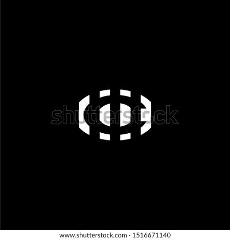 abstract stripped circle white C logo letter design concept vector illustration.