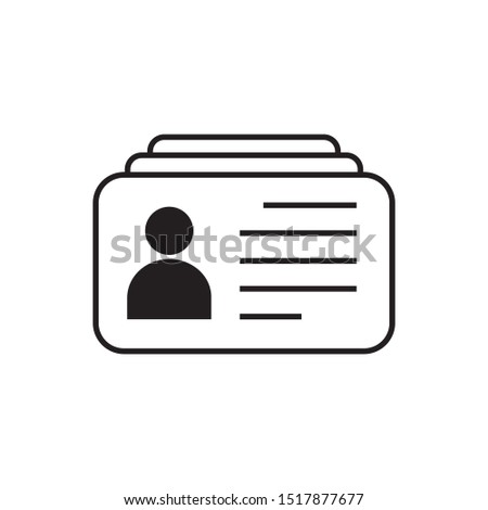 	
Id card icon in flat style. vector illustration on white background. 