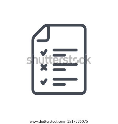 Questionnaire document line icon. File with survey vector outline sign.