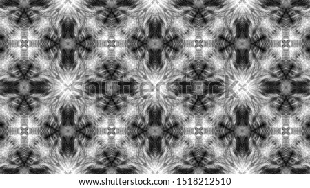 Ikat Tapestry Old. Seamless Light Tones Simple Flowers Ornate. Boho Floral Pattern. Abstract  Wallpapers. Vintage Stylish Pattern. Seamless Black, White Ethnic Textile Motifs.