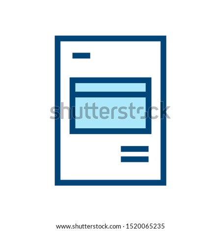 paper text information black icon in flat style isolated. Vector Symbol illustration.