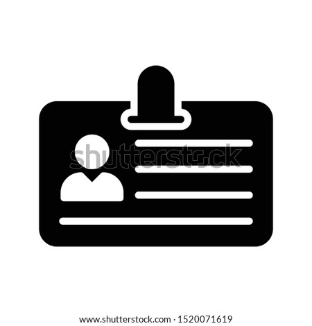id card glyph flat vector icon