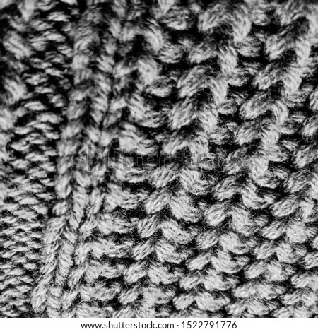 Knit Wool. Silver Wool Natural. White Wool Knit Closeup. Scandinavian-Style. Knit Fabric Background. Gray Retro. Silver Scandinavian-Style.