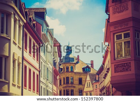 Vintage looking Mainzer Altstadt old town in Mainz Germany