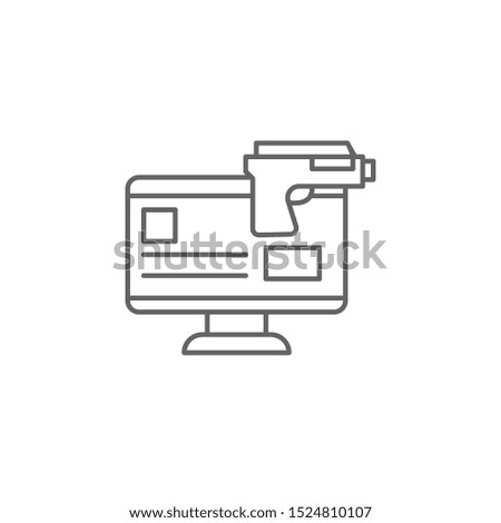online robbery, cyber icon. Element of cyber crime icon. Thin line icon for website design and development, app development