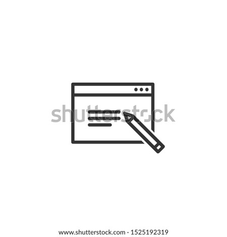 Writing feedback line icon in simple design on a white background