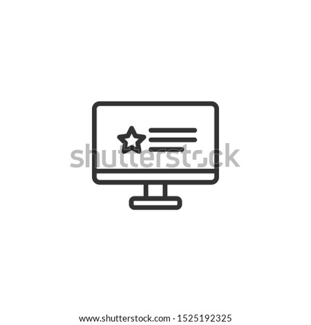 Feedback in monitor line icon in simple design on a white background