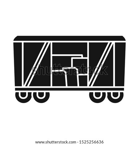 Vector design of wagon and cargo icon. Web element of wagon and boxcar Stock vector illustration.