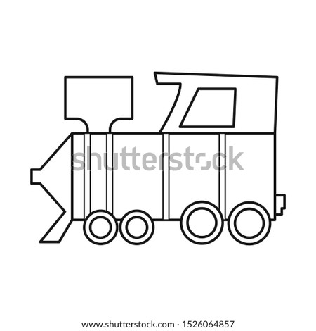 Vector design of train and old logo. Web element of train and steam stock symbol for web.