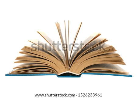 Open book on white background, isolated