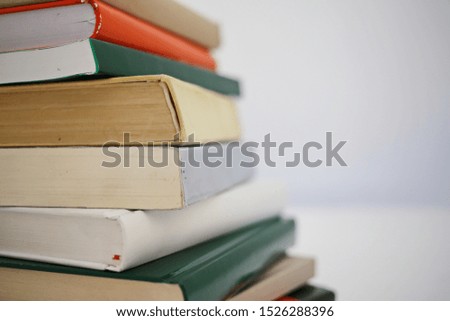 Stack of book on white