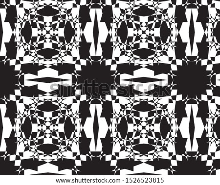 Beautiful geometric black and white color pattern for background and wallpaper