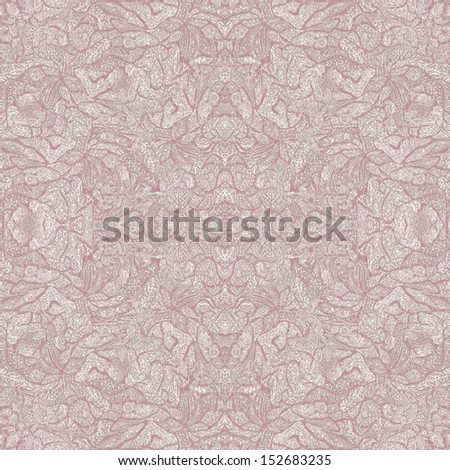 Seamless symmetrical pink lace pattern