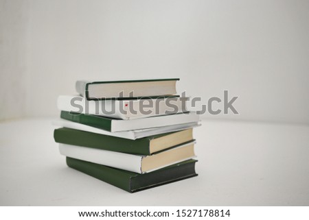 Stack of book on white
