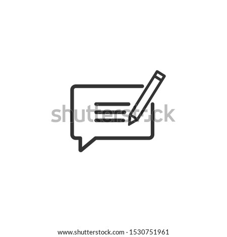 Writing feedback line icon in simple design on a white background