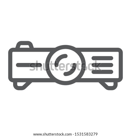 Projector line icon, technology and equipment, projection sign, vector graphics, a linear pattern on a white background, eps 10.