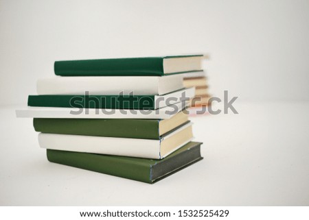 Stack of book on white
