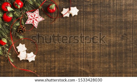 Star cookies with branches and apples 