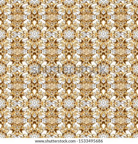 Golden pattern on background. Luxury gold seamless pattern with abstract vector elements.